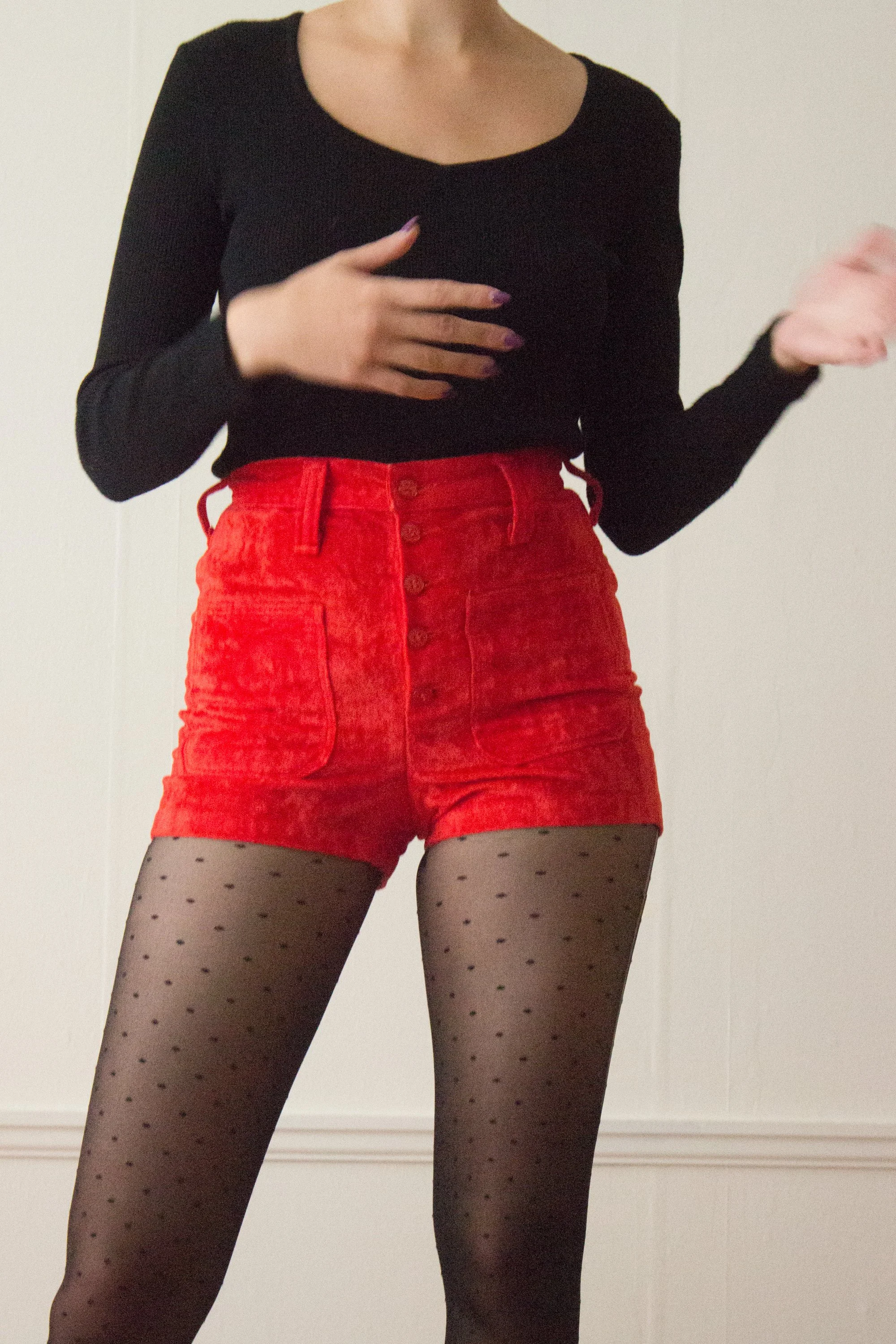 1970s Red Velvet Hot Pants — Wayward Collection